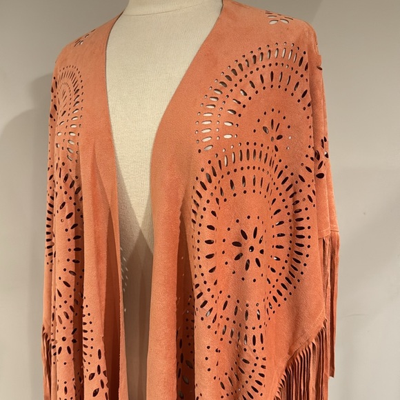 Chicos Gingered Peach Ruana Wrap - Picture 3 of 15